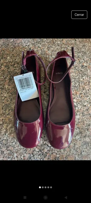 Bailarinas Mango charol burdeos talla 37 nuevas