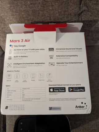 Proyector Portátil Nebula Mars 3 Air