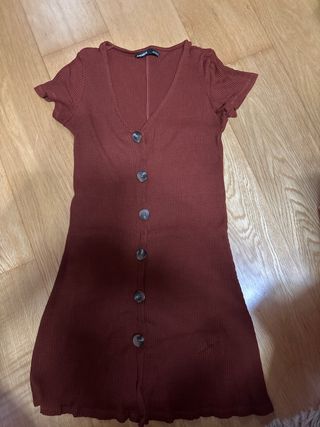 Vestido Pull&Bear rojo botones