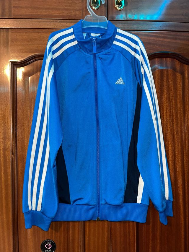 Chaqueta Adidas Niño Azul y Blanca