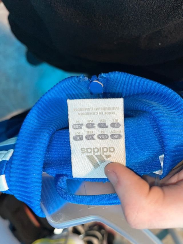 Chaqueta Adidas Niño Azul y Blanca