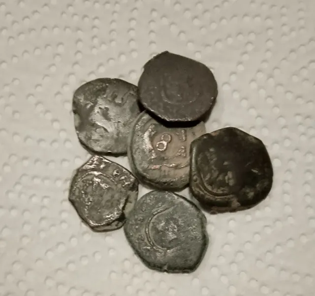 Lote 6 monedas antiguas reselladas