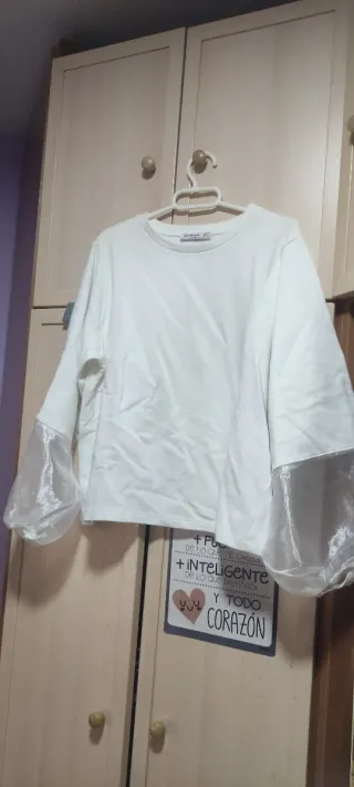 Sudadera Bershka blanca talla S