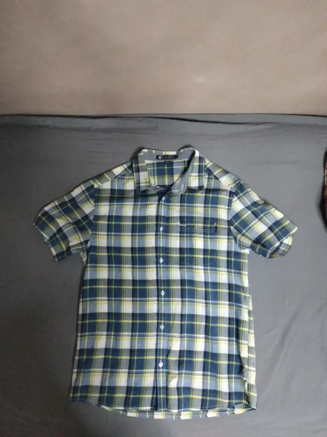 Camisa Billabong cuadros azul y amarillo