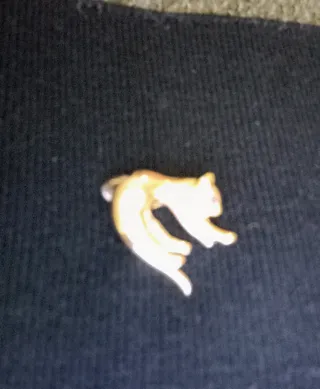 Colgante gato dorado con cadena