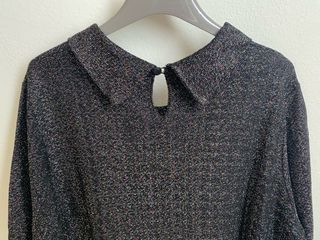 Top elegante nero sbrilluccicante vintage anni 60