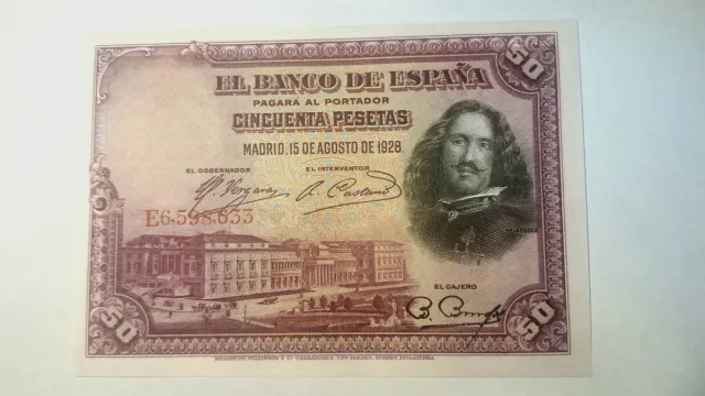 Billete 50 Pesetas año 1928.