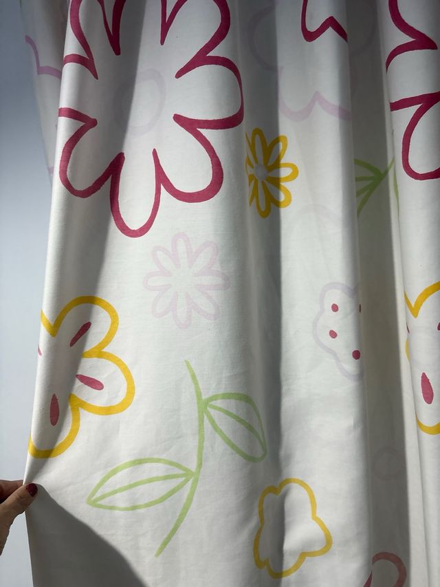 Edredón Cama 105cm Flores Multicolor,cortina,cojin