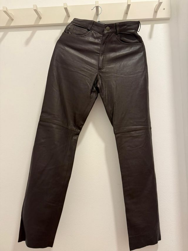 Pantalón de cuero marrón Talla S/36