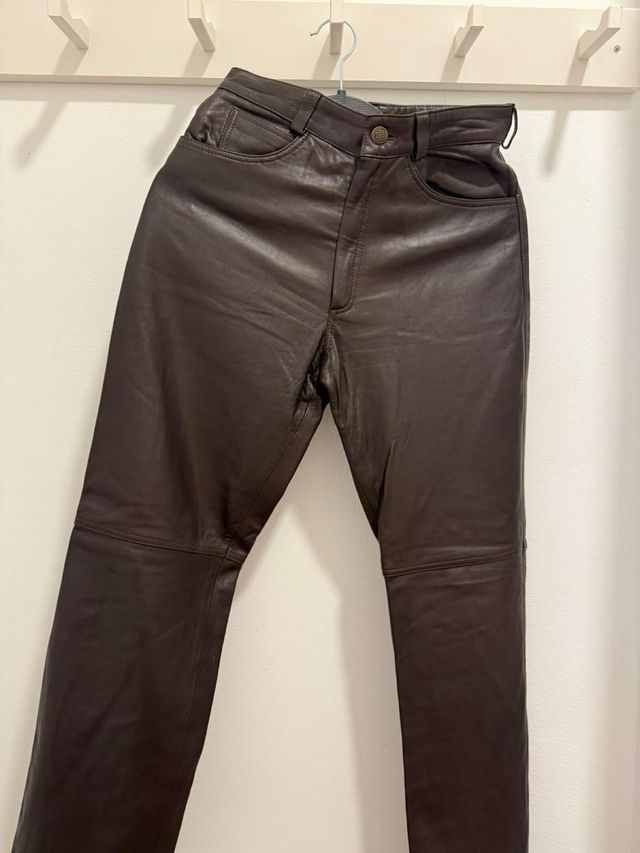 Pantalón de cuero marrón Talla S/36