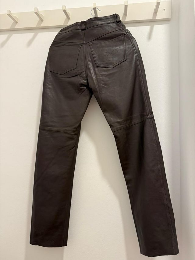 Pantalón de cuero marrón Talla S/36