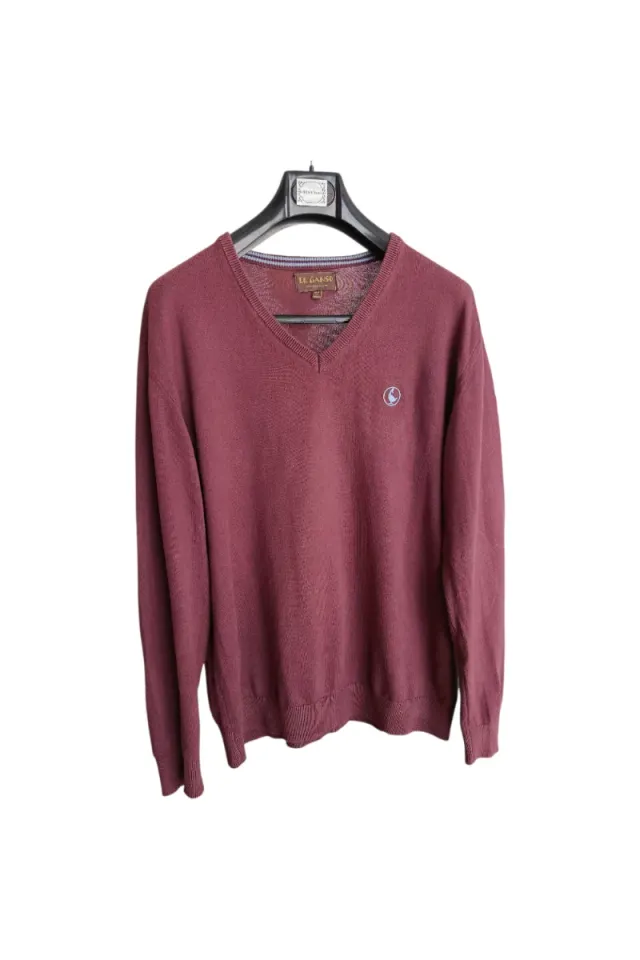Suéter de algodón El Ganso color burdeos, talla XL