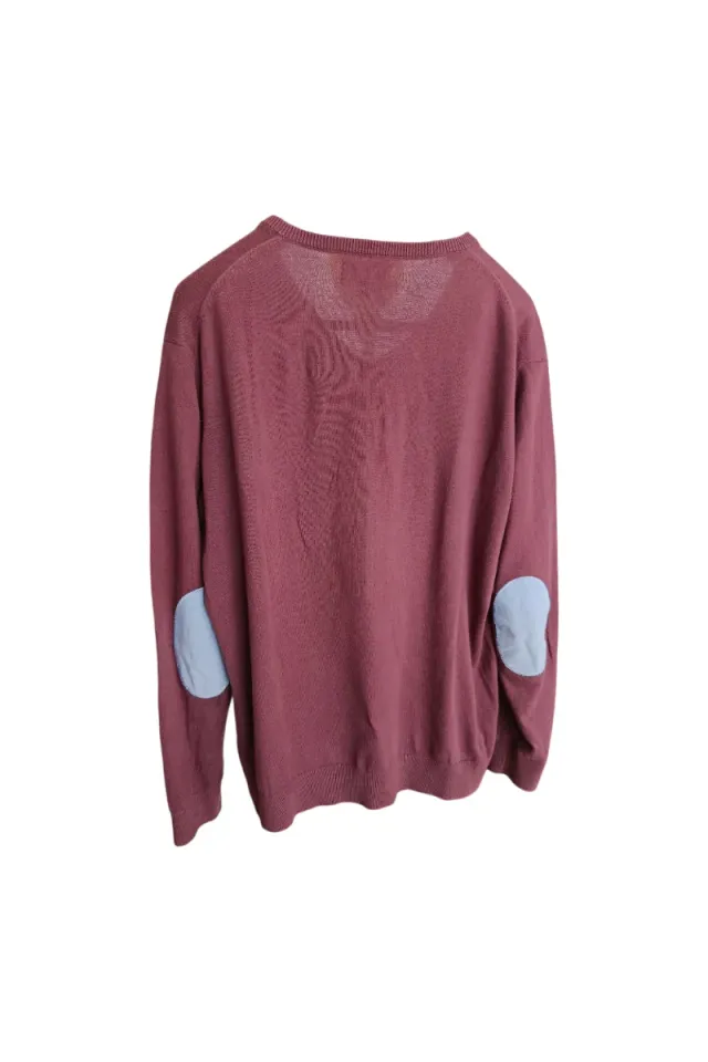 Suéter de algodón El Ganso color burdeos, talla XL