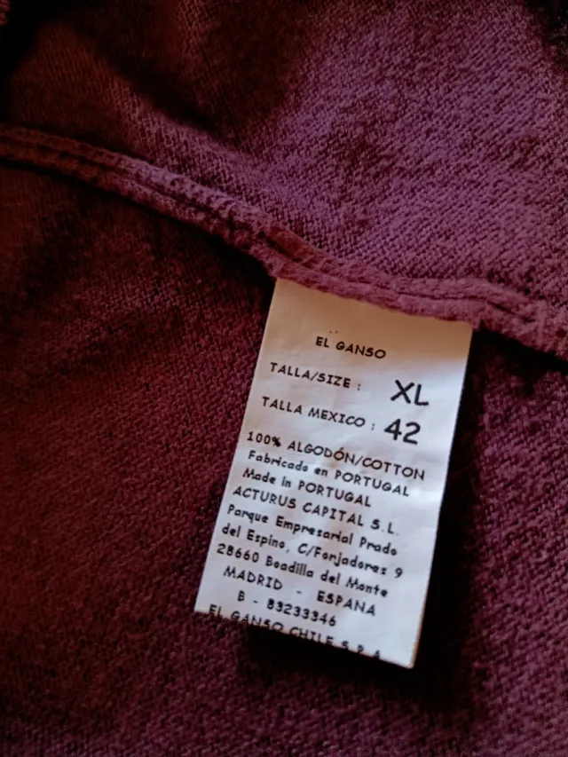 Suéter de algodón El Ganso color burdeos, talla XL