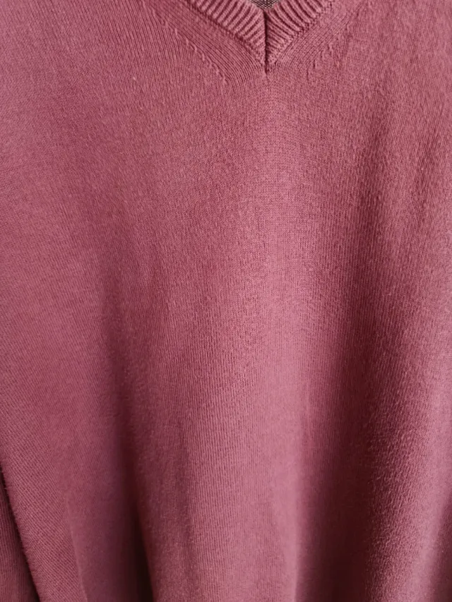 Suéter de algodón El Ganso color burdeos, talla XL