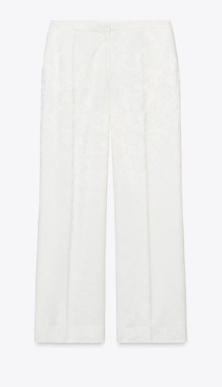 Pantalón Zara Blanco Pinzas Jacquard Talla M