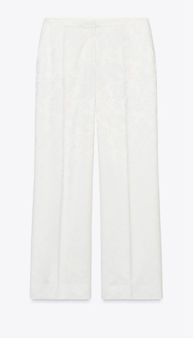 Pantalón Zara Blanco Pinzas Jacquard Talla M