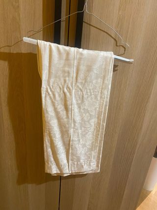 Pantalón Zara Blanco Pinzas Jacquard Talla M
