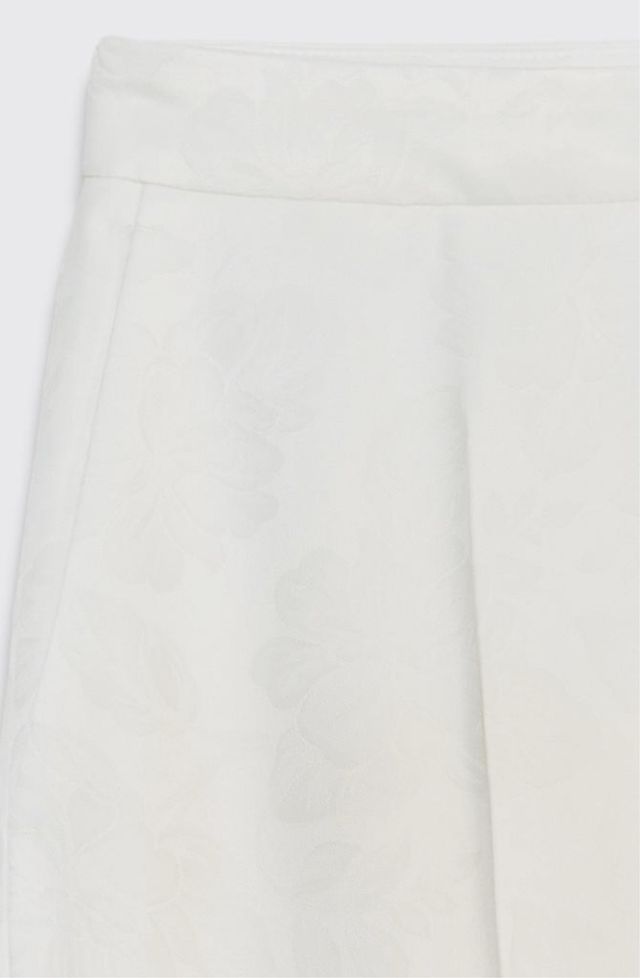 Pantalón Zara Blanco Pinzas Jacquard Talla M