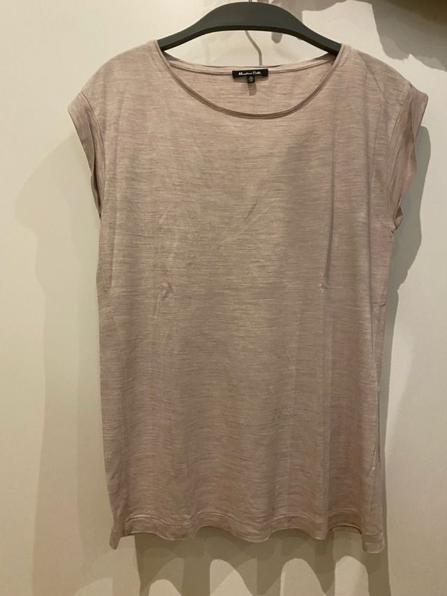 Camiseta Massimo Dutti rosa pastel Talla M