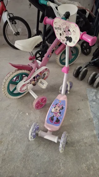 Bici y patinete infantil Minnie Mouse