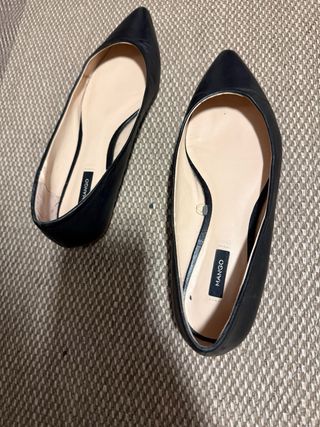 Manoletinas Mango Negras Talla 38