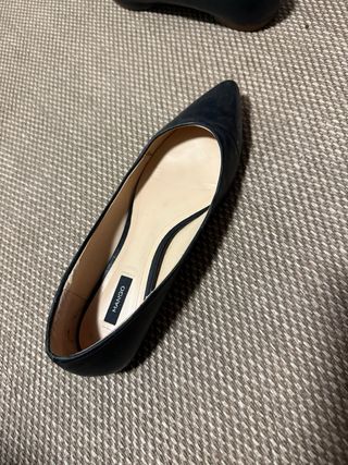 Manoletinas Mango Negras Talla 38