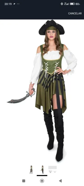 Disfraz Pirata Mujer Talla Única