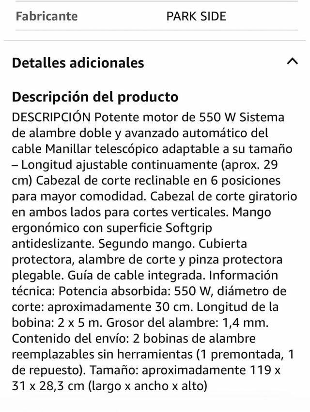 Desbrozadora Parkside PRT 550 A5