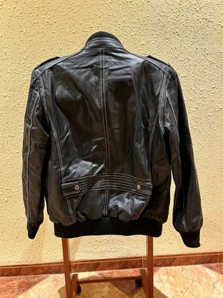 Cazadora Cuero Tom Tailor Vintage Negra