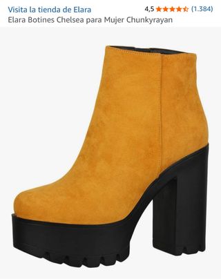 Botas Chelsea Elara Mujer Plataforma Negra Amarill