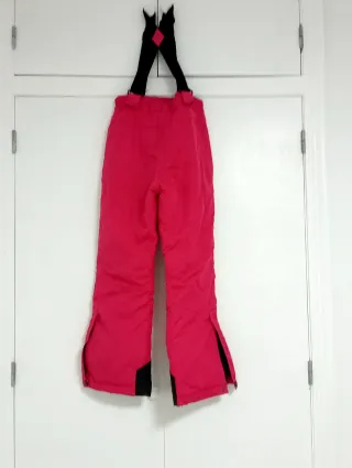Pantalones de esquí rosas con tirantes
