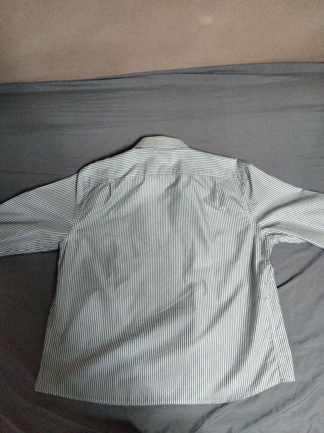 Camisa Dustin Talla M Rayas Verde/Blanco
