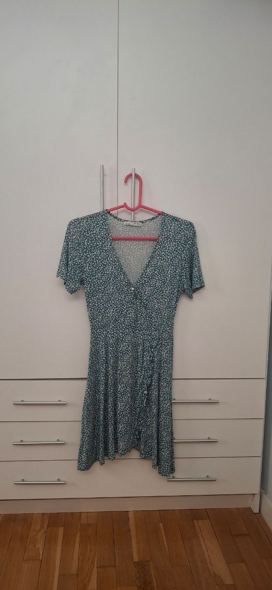 Vestido azul/verde con florecitas