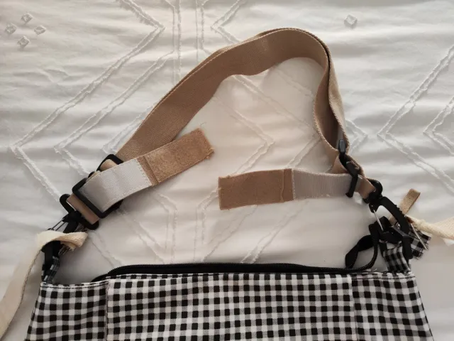 Bolsa Walking Mum cuadros blanco y negro