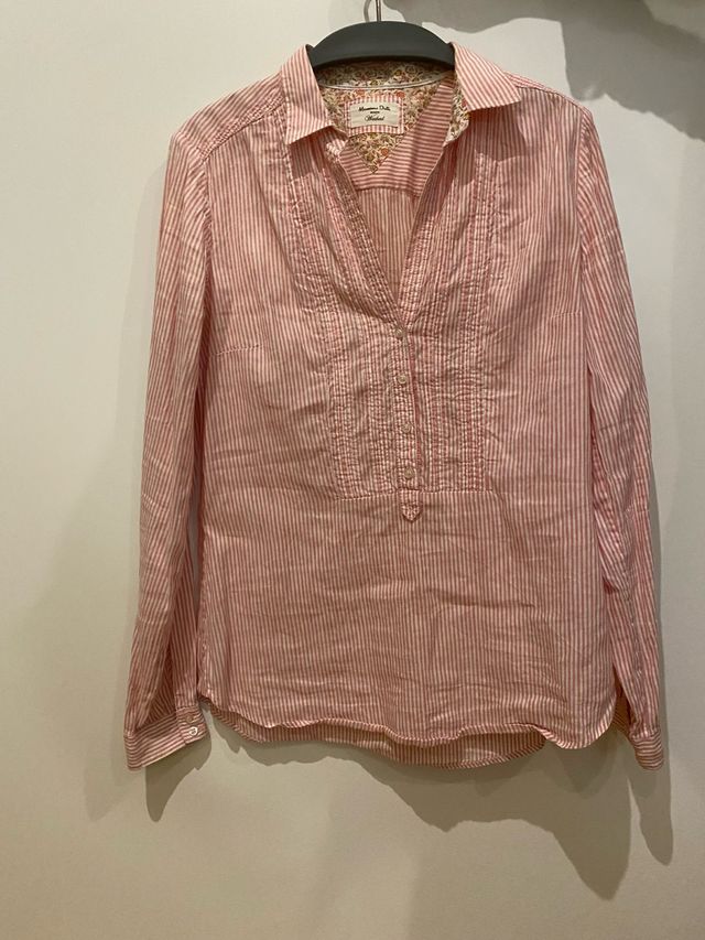 Camisa rayas rosa y blanca Massimo Dutti T.38