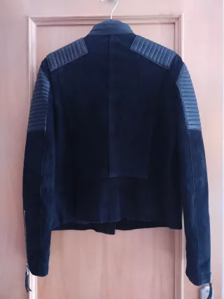 Cazadora Piel Negra Mango