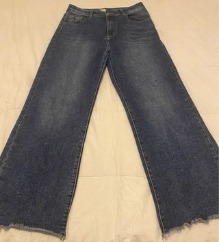 Pantalón vaquero ancho mujer.