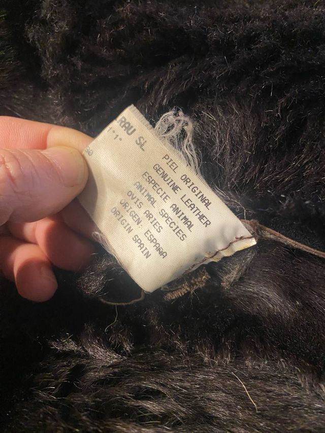 Abrigo Piel Vintage Marrón y Negro