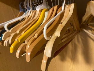 Lote de Perchas Madera y Plástico