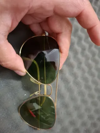 Gafas Ray-Ban Aviator Antiguas Doradas Verdes