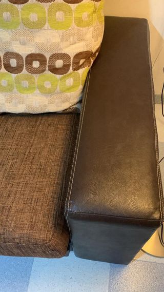 Sofá 2 plazas tela y piel