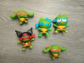 Set 5 Personaggi Hello Kitty Ninja Turtles