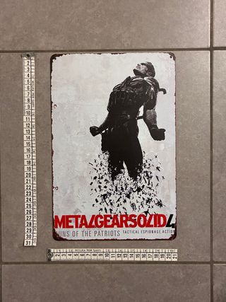 Metal Gear Solid Kojima/Konami poster alluminio