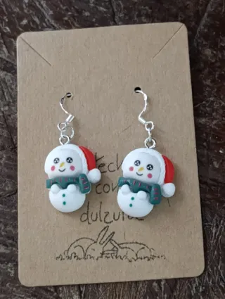 Pendientes Muñeco Nieve Navidad
