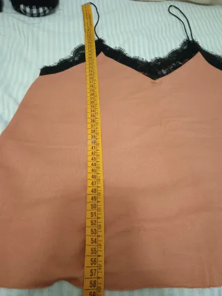 Blusa Pull&Bear encaje negro rosa Talla S