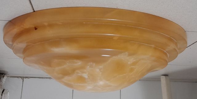 Lampadario a coppa Art Déco in alabastro