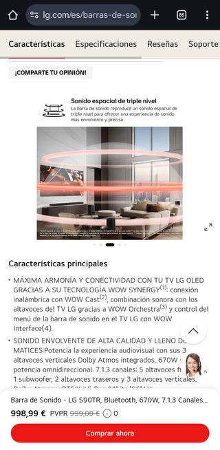 Barra de sonido LG S80QR