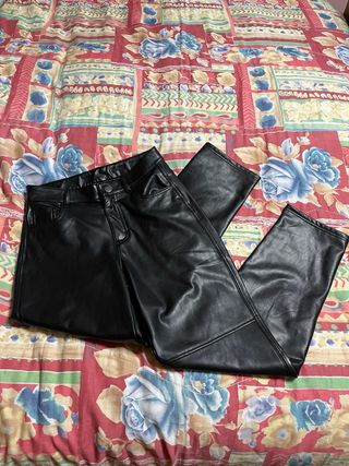 Pantaloni in pelle donna neri