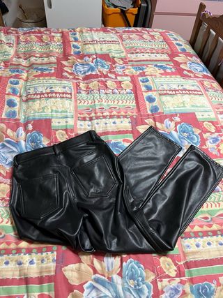 Pantaloni in pelle donna neri